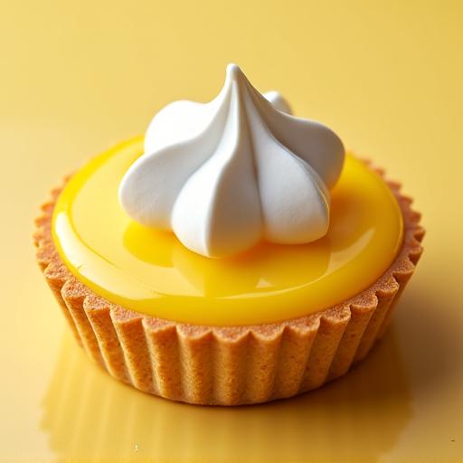 上にメレンゲが乗った光沢のあるレモンタルト